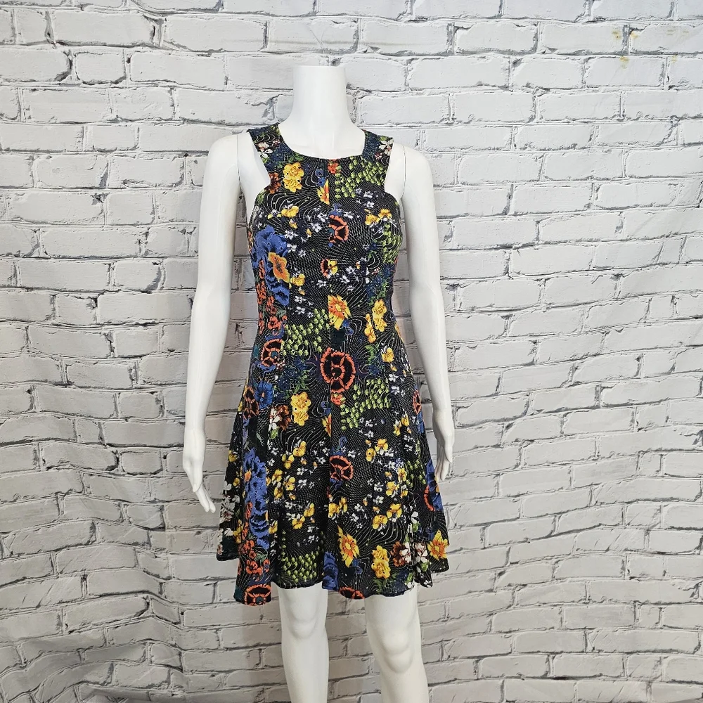 Versace Jeans Floral Eyelet Mini Dress - Picture 1 of 10